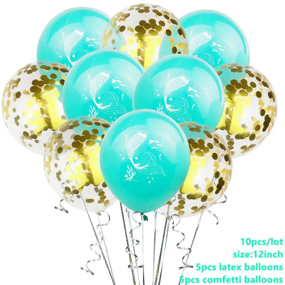 Mermaid Balloons 7 Taoup 1 шт. мультяшная маленькая наклейка с изображением русалки Вечерние Декорации маленькая Русалочка День Рождения Декор для маленьких девочек Babyshower - Цвет: Mermaid Balloons 7