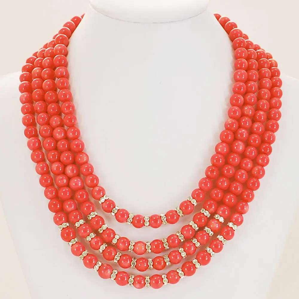 Оранжевое/розовое Коралловое огромное тяжелое ожерелье для свадьбы|necklace for