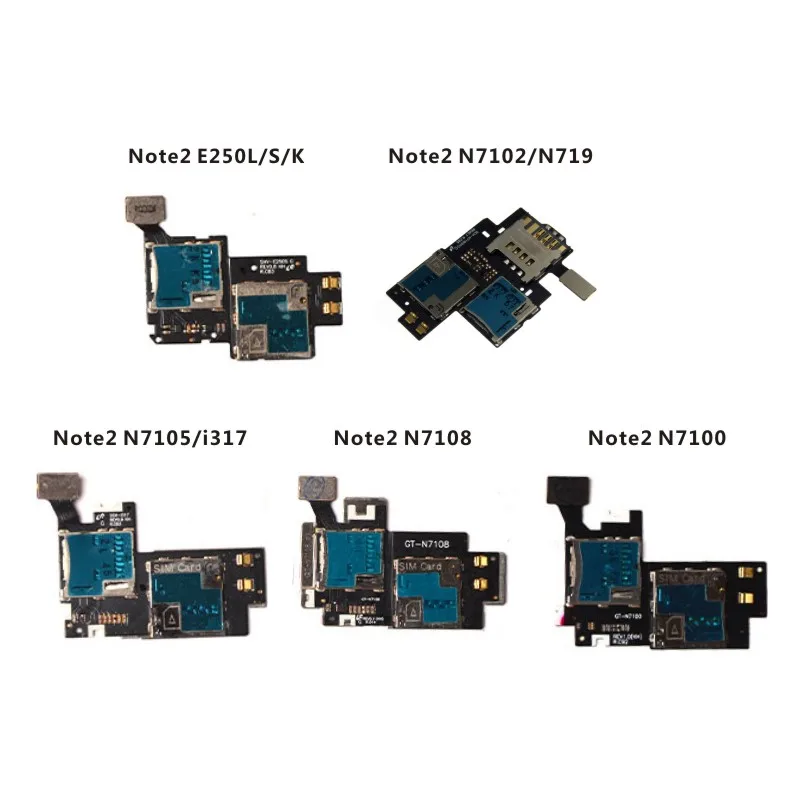 Для Samsung Galaxy Note2 E250L S K N7102 N719 N7105 i317 N7108 N7100 Micro SD слот для sim карты держатель чтения