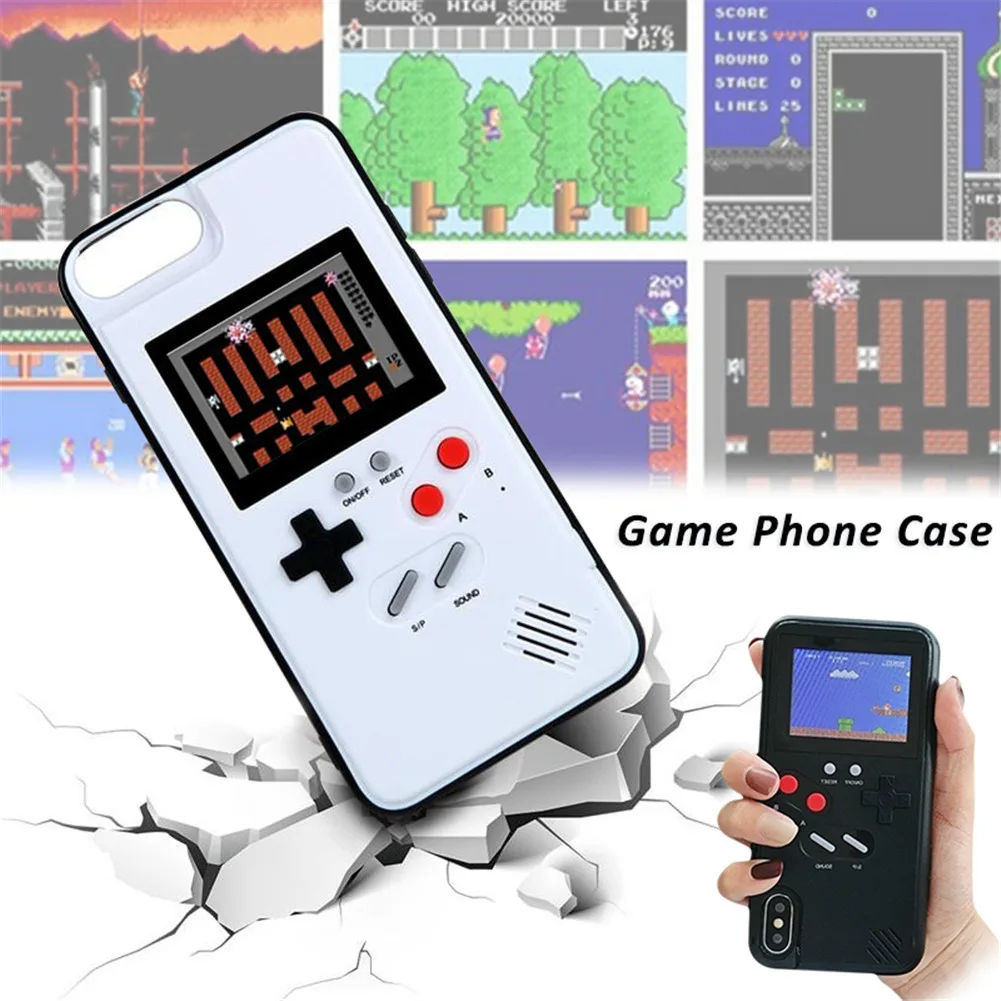 Чехол для Телефона iPhone 7 8 6 6s Plus X полноцветный дисплей 3D GameBoy классический ретро