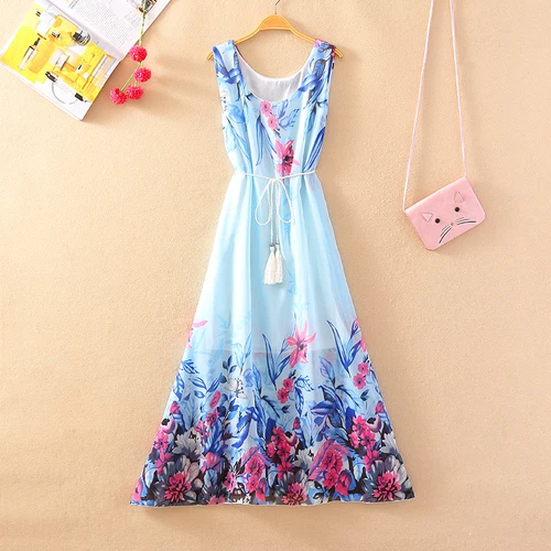 Женское винтажное платье с цветочным принтом FMSSOM летнее облегающее средней