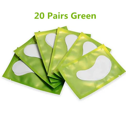 20 Pairs Green NEWCOME 20/50/100 пар накладки для глаз для индивидуального волокно для наращивание ресниц наклейки под глазами накладные бумажные патчи для ресниц - Цвет: 20 Pairs Green