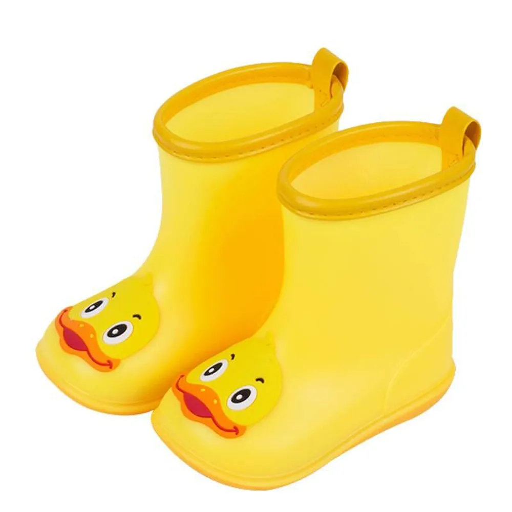 Rain Shoes Infant Kids Children Baby Cartoon Duck Rubber Waterproof Warm Boots Cute Yellow | Детская одежда и обувь