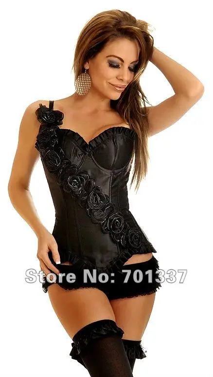 Оптовая продажа сексуальное нижнее белье черный баскский корсет на шнуровке