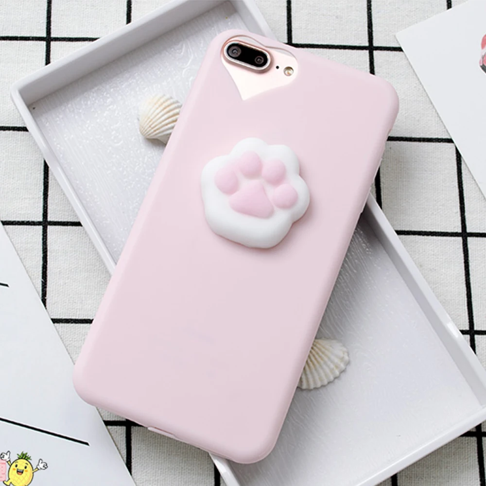KISSCASE Cute 3D Squishy Doll Cass For iPhone 7 8 6 6S Plus 5 5S SE Cat Seal Phone Cover Silicon Accessories |