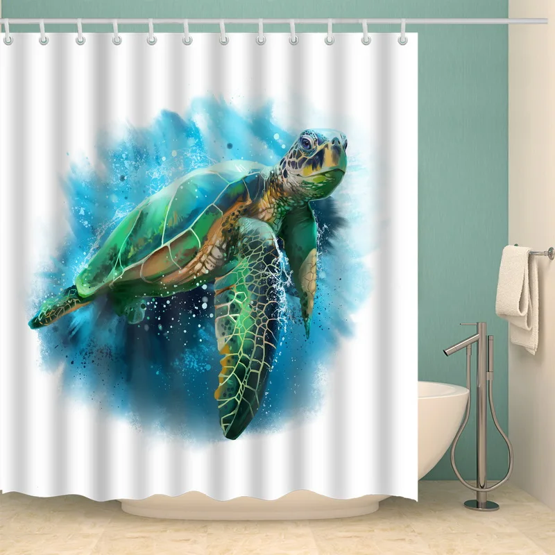 

bear shark gun flighting bathroom curtain shower hot sale drop shipping waterproof fabric bath curtain