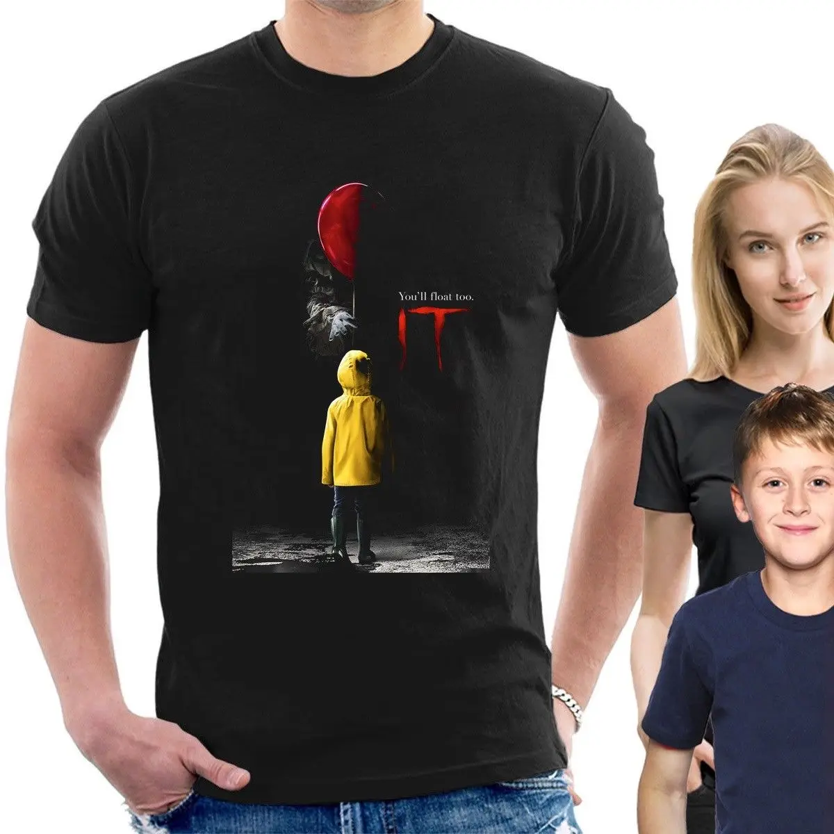PENNYWISE постер футболка Стивен Кинг ИТ баллон клоун 2017 фильм вдохновил F11