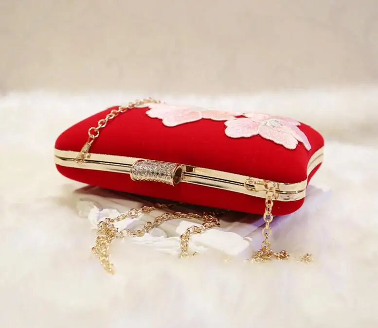 Женская сумка на молнии с вышивкой Цветочная женская вечерняя ремешке цветные