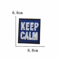 new arrival square keep calm patch iron on sequined patches for clothes backpack diy apparel decoration accessories