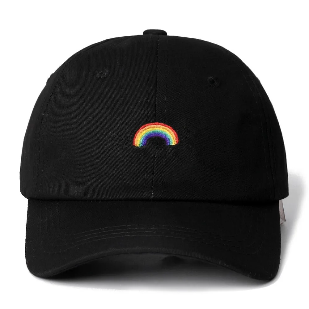 

High Quality Rainbow Snapback Cap Cotton Baseball Cap For Men Women Adjustable Hip Hop Dad Hat Bone Garros Casquette