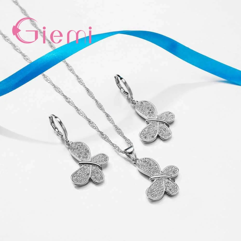 Роскошные кристаллические Женские Ювелирные изделия Набор Buttlefly дизайнерские