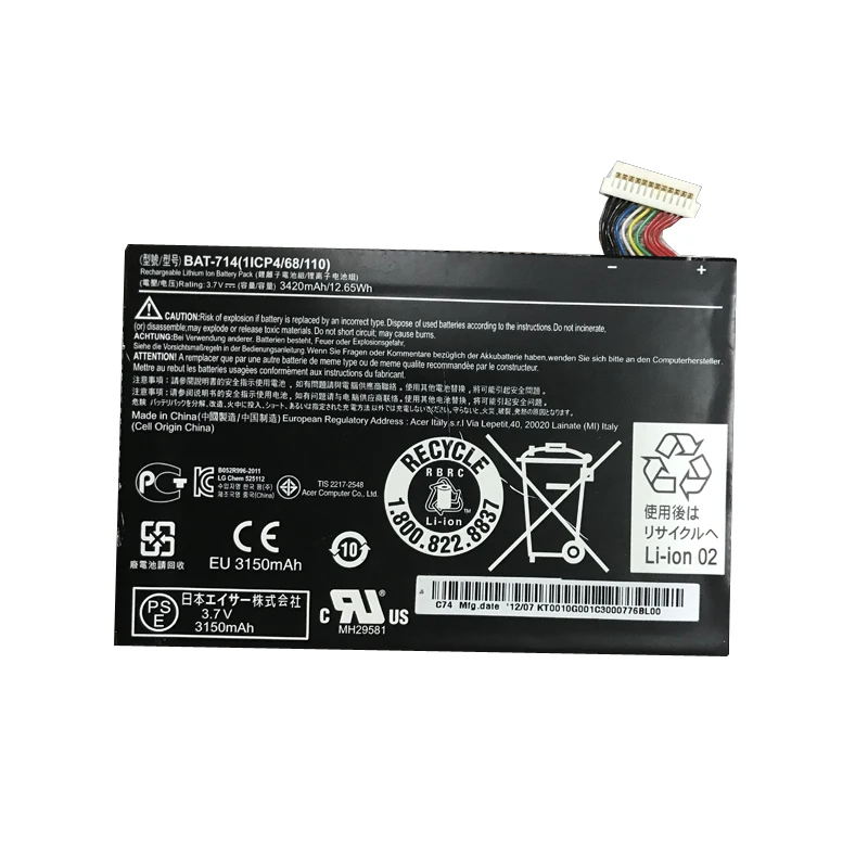 Аккумулятор bat-3420 714 мА · ч для acer Acer Iconia Tab A110 KT0010G001 аккумулятор BAT-714 | Мобильные
