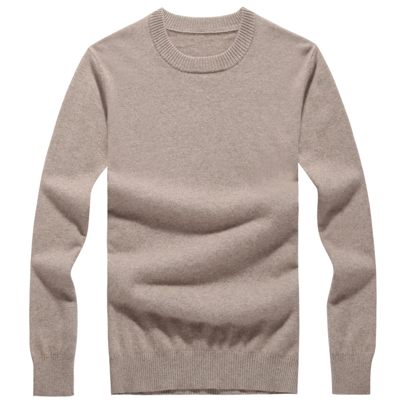 

big size 100%goat cashmere men's boutique basic pullover sweater beige white 8colors Oneck 340g M/110-2XL/125