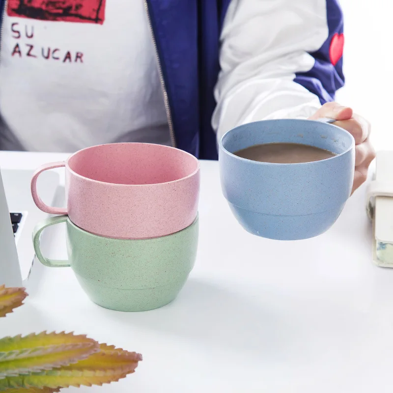 YUJIE Office Coffee Cup Eco-friendly Mouthwash Cups Wheat Straw Milk Tea Kitchen Supplies Children Water | Дом и сад