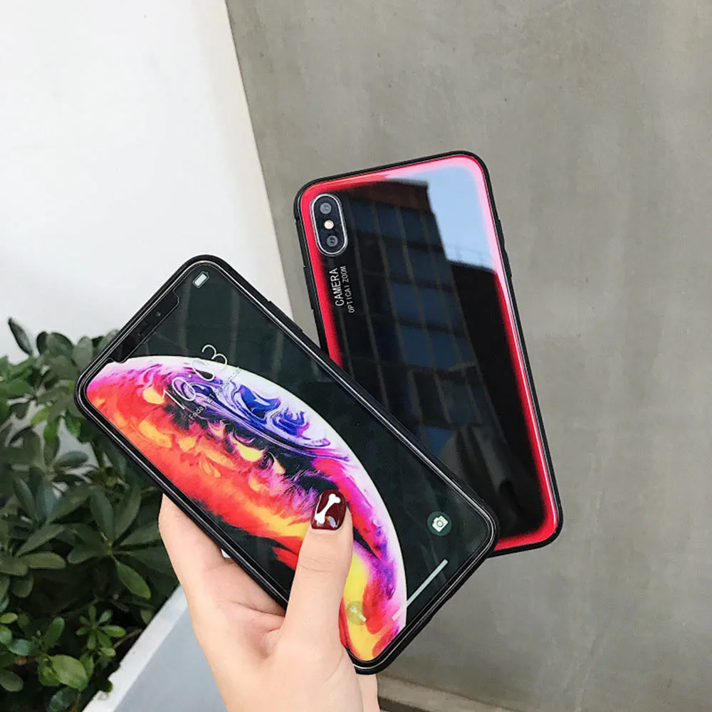 Чехол для телефона из закаленного стекла iPhone 6 6S 7 8 plus X XR XS Max прикрепляющийся к