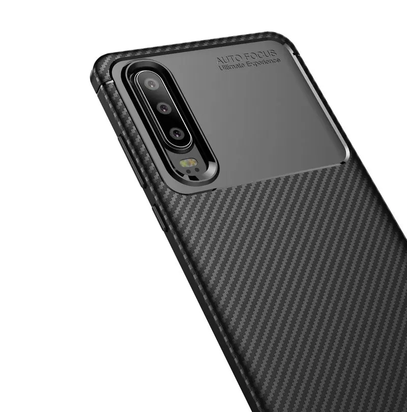 Huawei P30 Lite Pro Case Soft Silicone TPU Textured Carbon Fiber Matte Back Shockproof Cover Skin P20 | Мобильные телефоны и