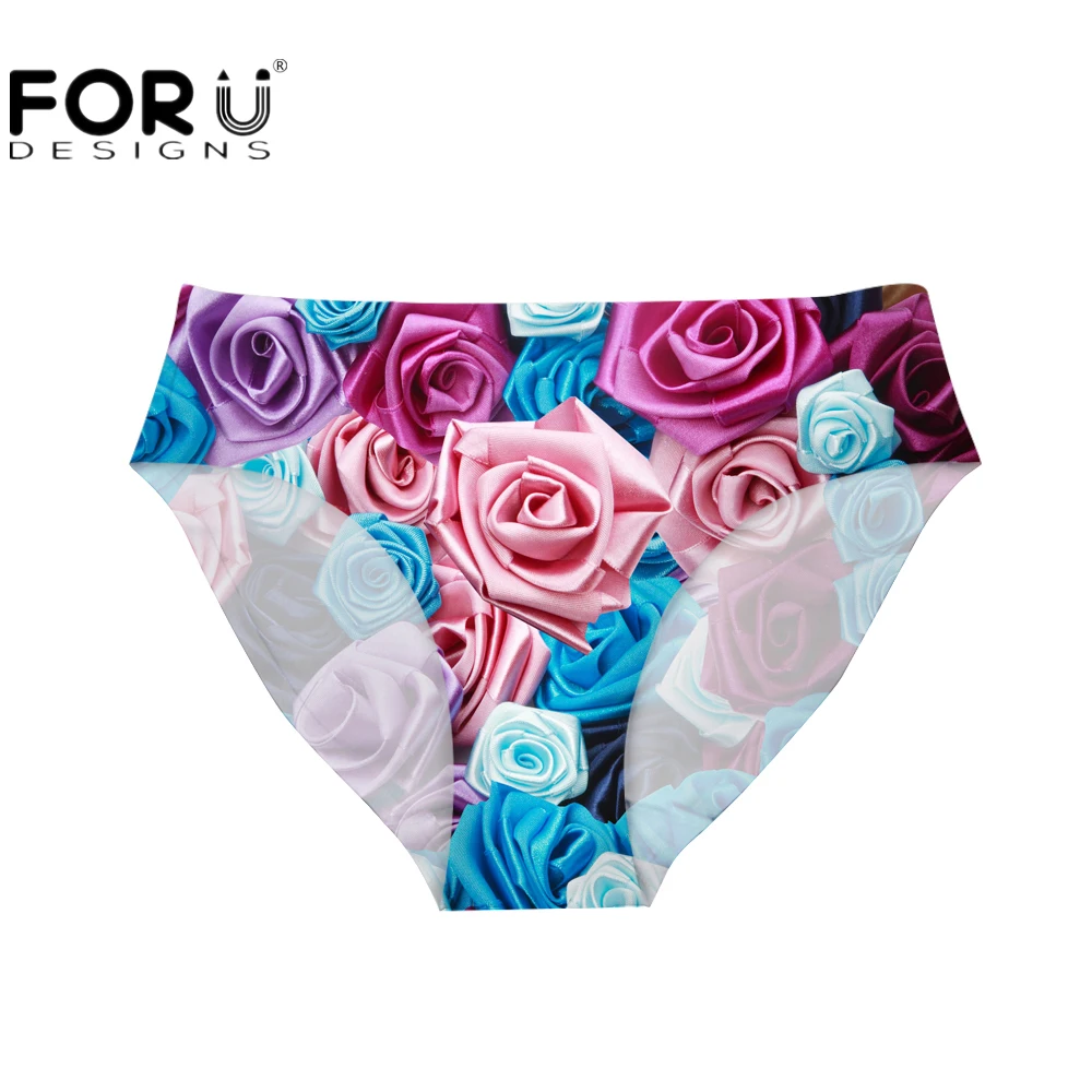 Женские трусики с цветочным принтом FORUDESIGNS модное сексуальное женское нижнее