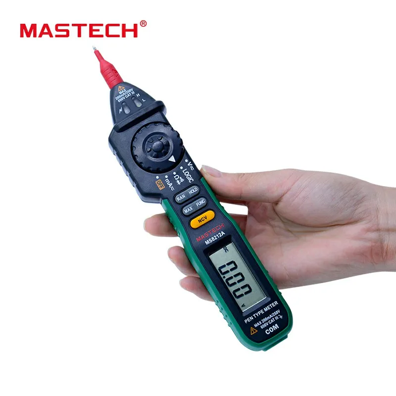 Ручка Мультиметр Mastech MS8212A бесконтактный Тестер Напряжения переменного и