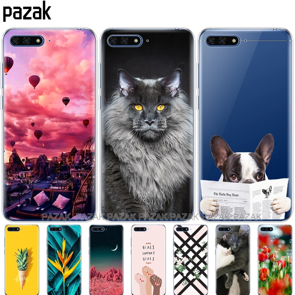 Силиконовый чехол для Huawei Honor 7A PRO huawei Y6 2018 Prime y5 prime Y9 телефона мягкий бампер из
