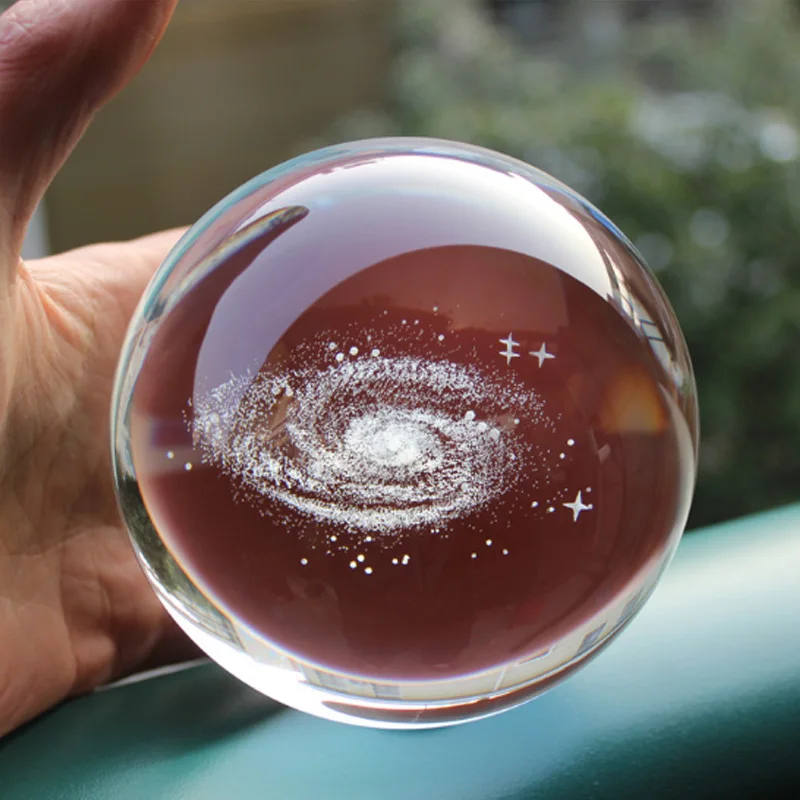 

60mm Galaxy Crystal Ball Globe 3D Miniatures Milky Way Quartz Glass Ball with 3 types of base Home Decoration Gifts