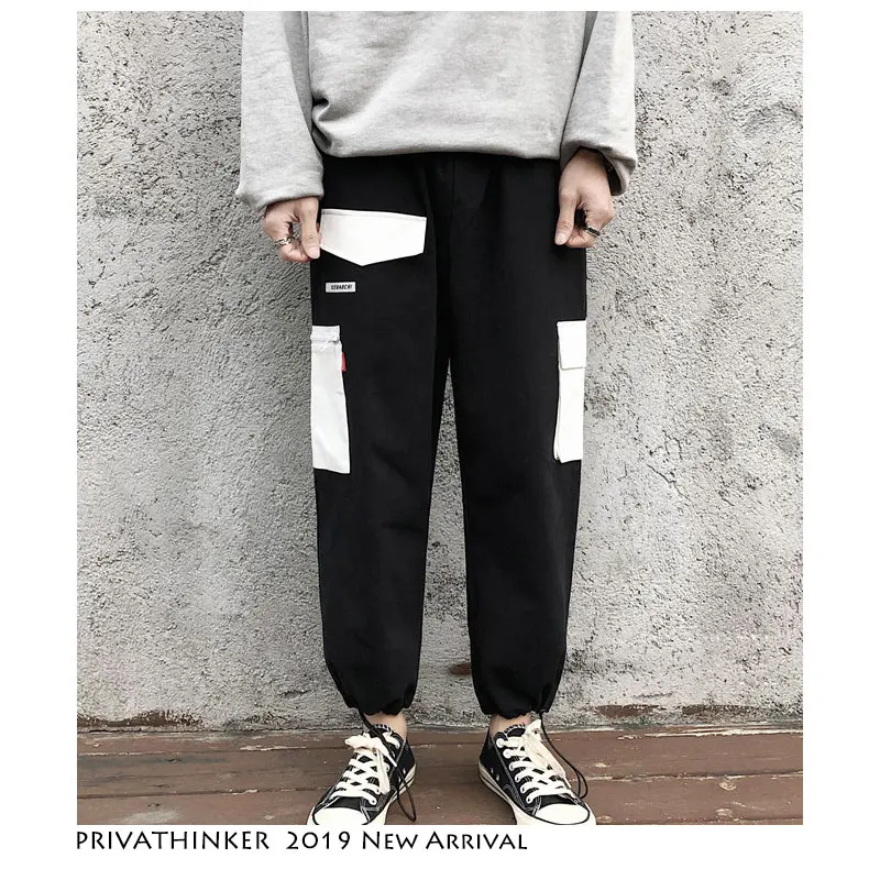 Privathinker мужские брюки-карго с цветными блоками 2019 уличные брюки в стиле хип-хоп