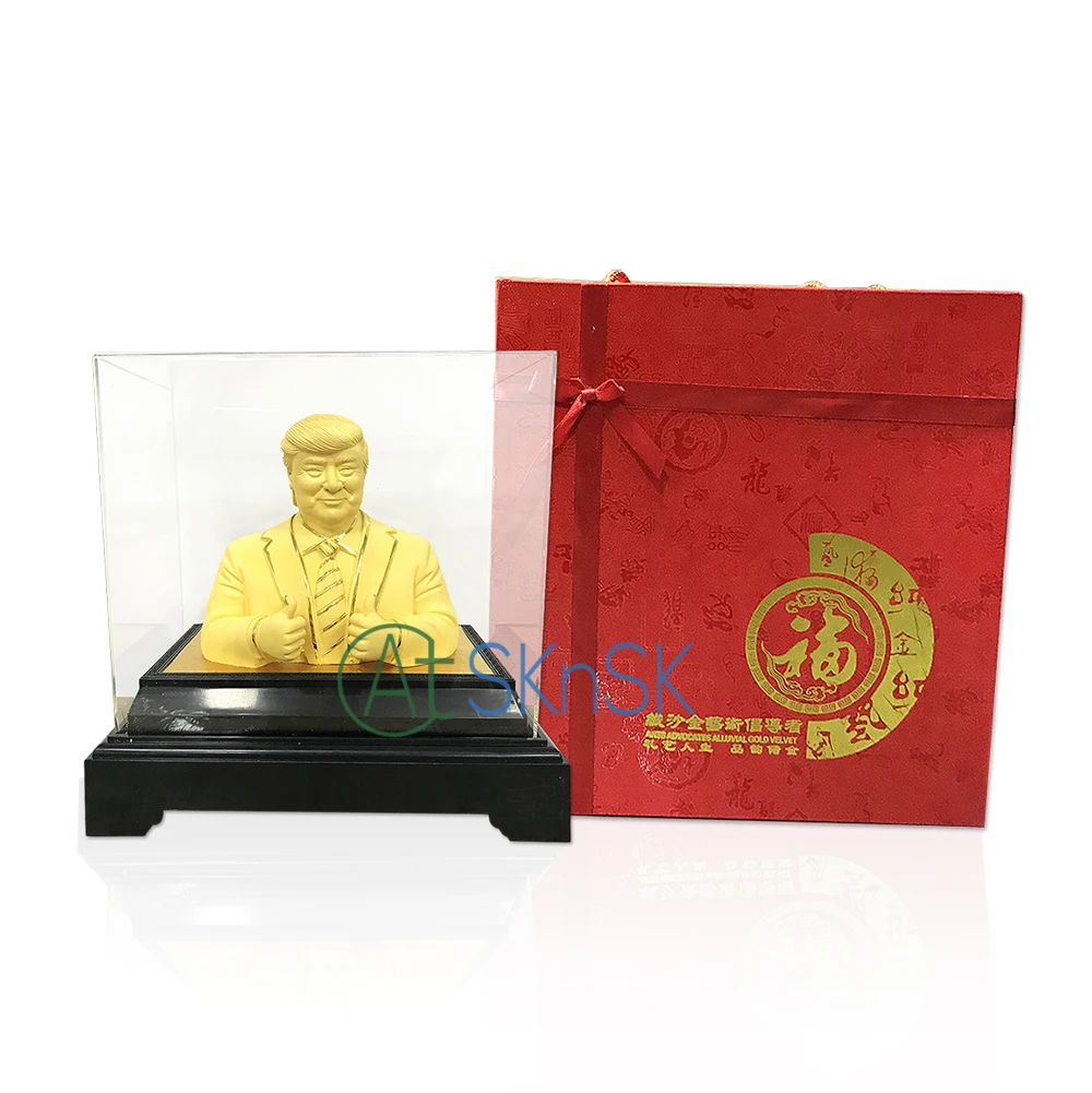 1set DHL shipping wholesale sculpture for home gold plated metal crafts Make America Great Again Trump statues decoration | Дом и сад