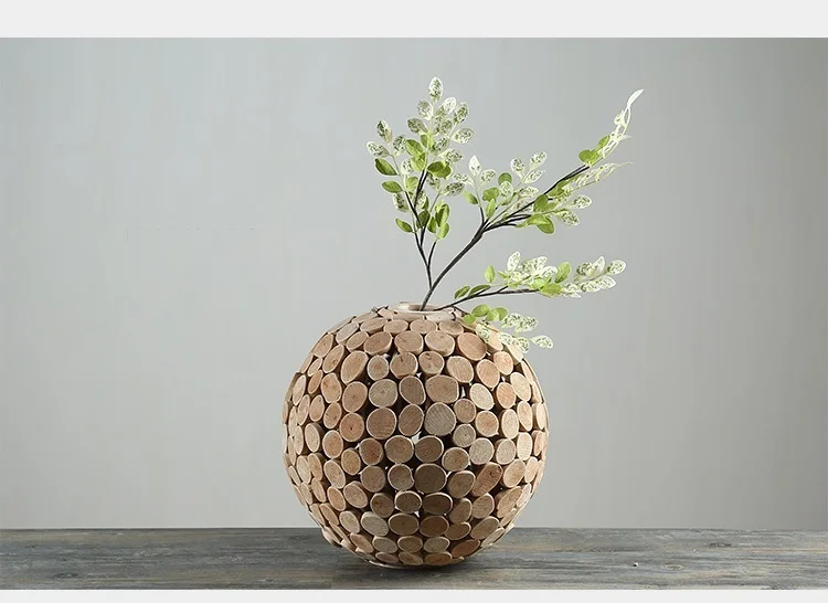 

Home Decor vase wooden Vases for Flower gifts pastoral Style Wedding gift tabletop vase wood flower pot hand made nature Unique