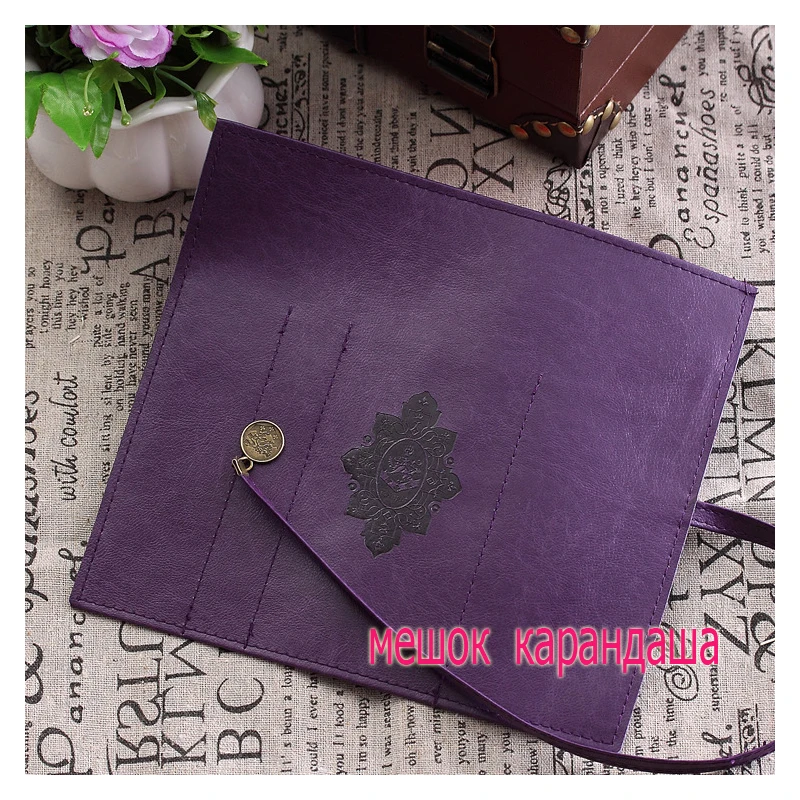 Бесплатная доставка кожаный бархатный пенал для ручек сумка карандашей