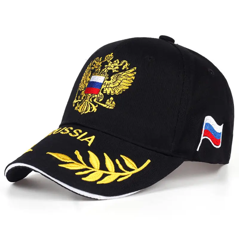 VORON хлопок Русский Флаг кожаная кепка Женская Золотая двуглавая ястреб Snapback сезонные повседневные костяные Мужские Женские шапки - Цвет: Черный
