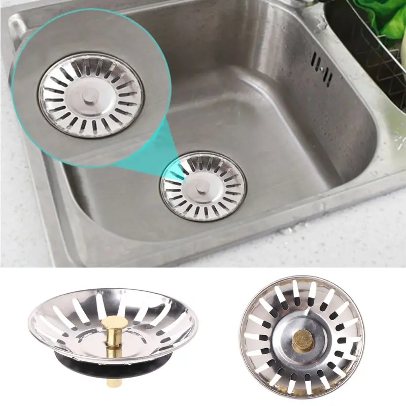 

1Pc Kitchen Stainless Steel Basin Drain Dopant Sink Strainer Basket Waste Filter