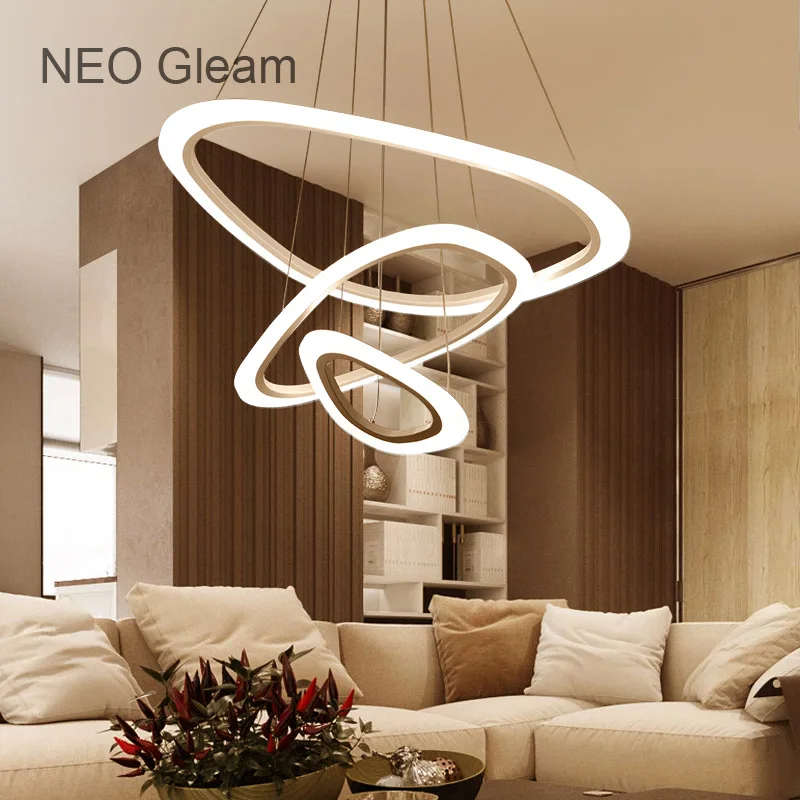 NEO gleam топ-современный LED подвесная люстра светильники для столовой Гостиная Ресторан Кухня подвесная люстра огни