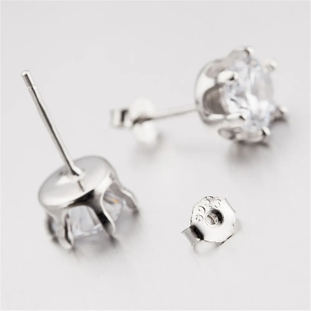 Женские серьги из серебра 925 пробы с фианитом|stud earrings|earring studs earringsheart crystal stud earrings |