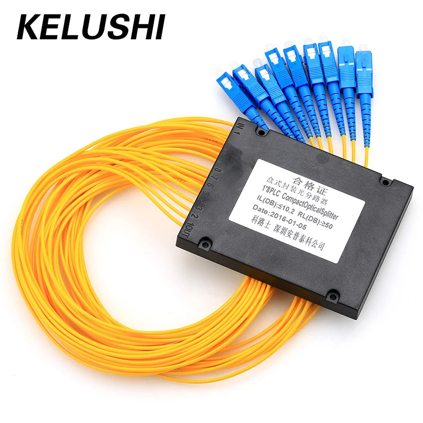 KELUSHI FTTH 1*8 PLC Box Splitter телекоммуникационный волоконный сплиттер 1 Точка 8 Кассетный