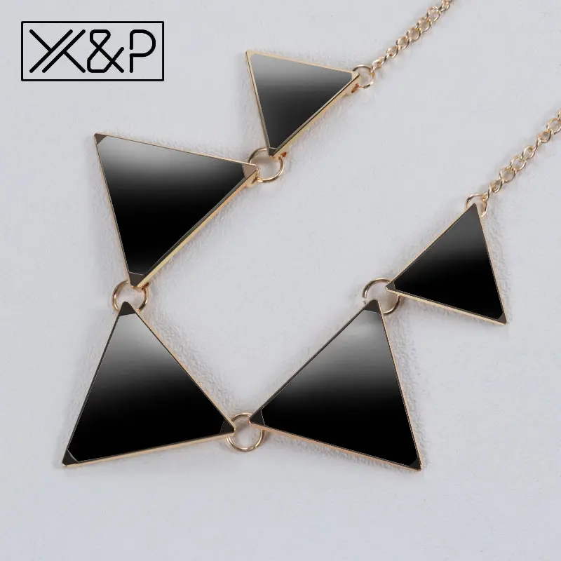 Женский треугольный воротник X & P Золотая цепь свитер короткое колье чокер