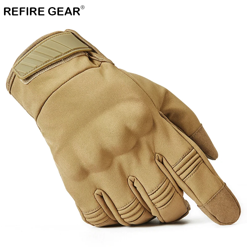 Перчатки ReFire Gear мужские камуфляжные военные тактические спортивные митенки с