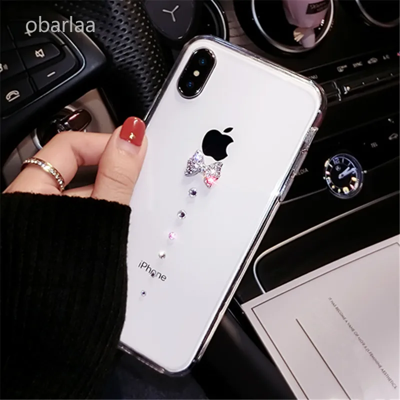 Для iPhone 6 6S 7 8 Plus X XR XS MAX роскошный блестящий женский милый прозрачный мягкий чехол