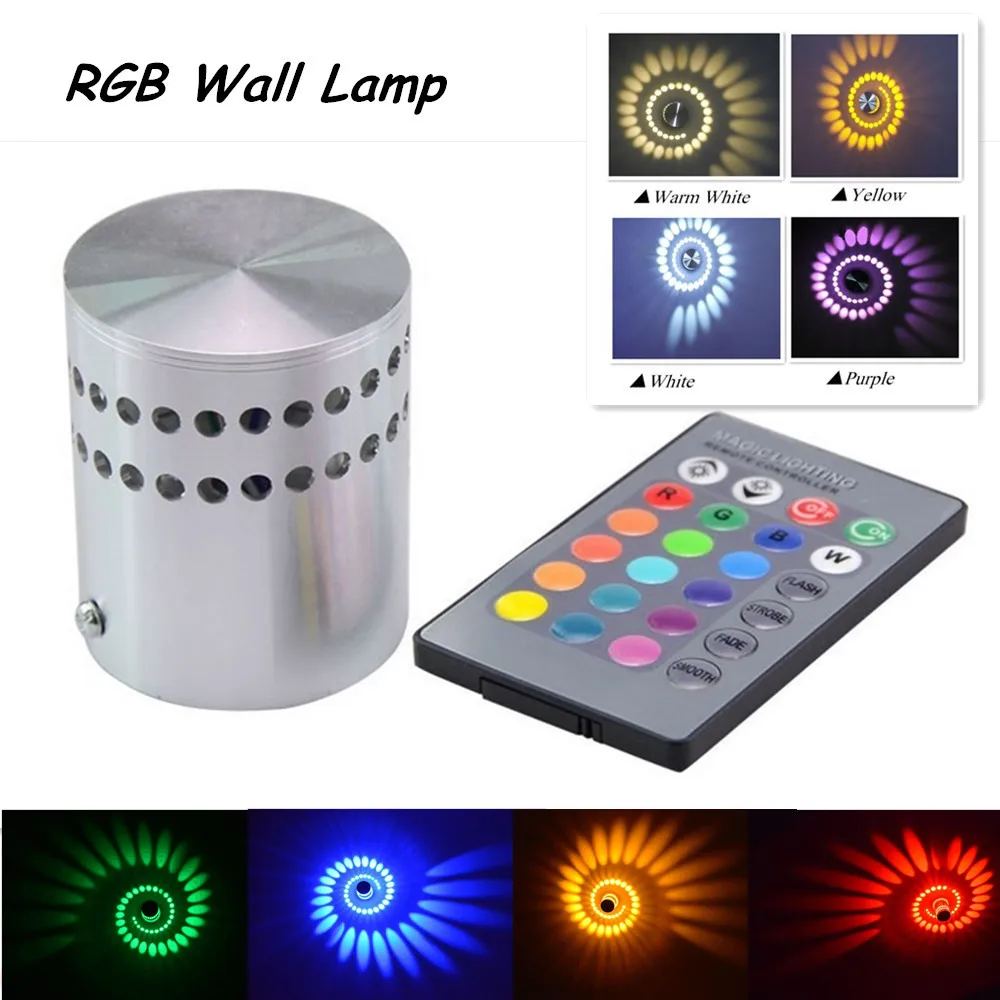 Настенная Светодиодная лампа RGB 3 Вт с пультом ДУ|bulb with remote control|bulb remotebulb led |