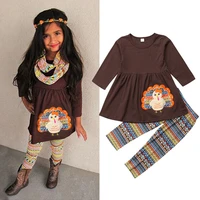 newest children girls autumn suits cute chick pattern t shirt top pants leggings cotton 2pcs outfit clothes set
