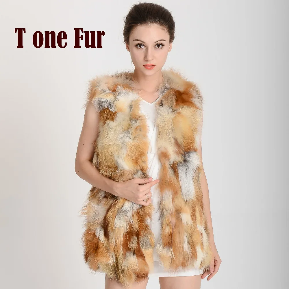 2019 Новое поступление натуральный Лисий мех женский роскошный жилет из лисьего