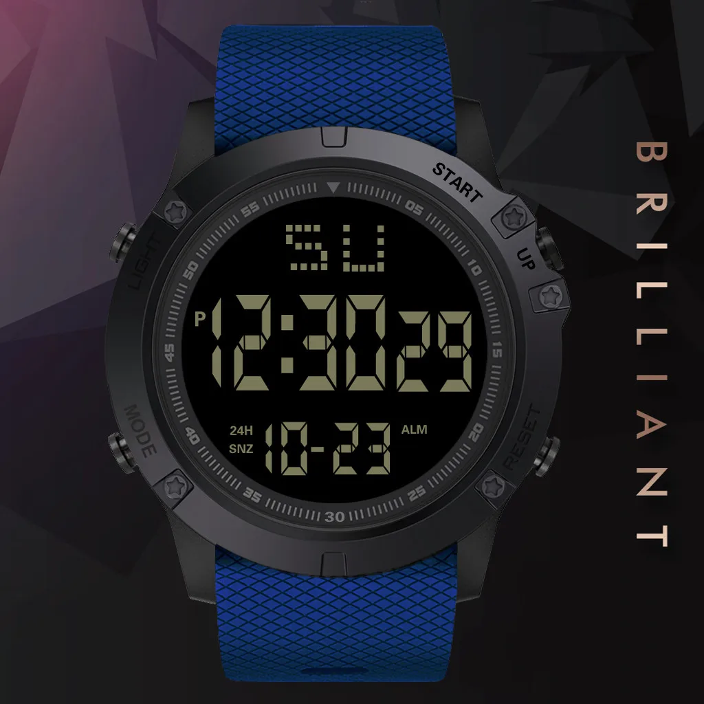 Reloj mujer модные часы со льдом мужские светодиодные цифровые с датой военные