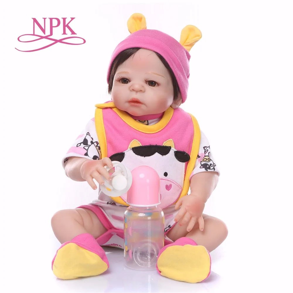 Кукла NPK 19 дюймов 48 см Маленькая корова bebes кукла для новорожденных полностью