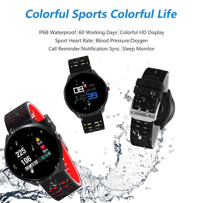 X7 smart watch with heart rate blood pressure oxygen clock IP68 waterproof for Android & IOS phone sports | Электроника