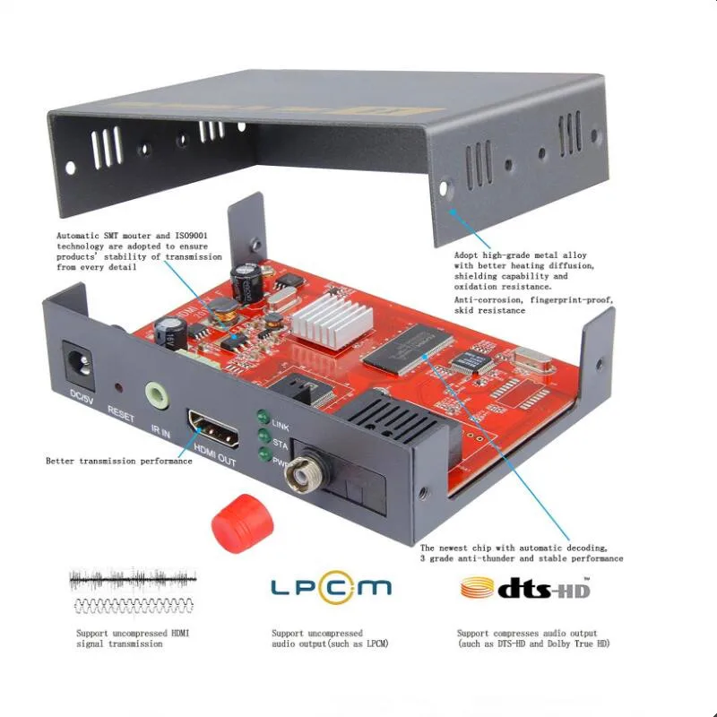 Оптоволоконный конвертер HDMI ZY DT200 20 км по TCP IP 1080 P ИК Волоконный удлинитель