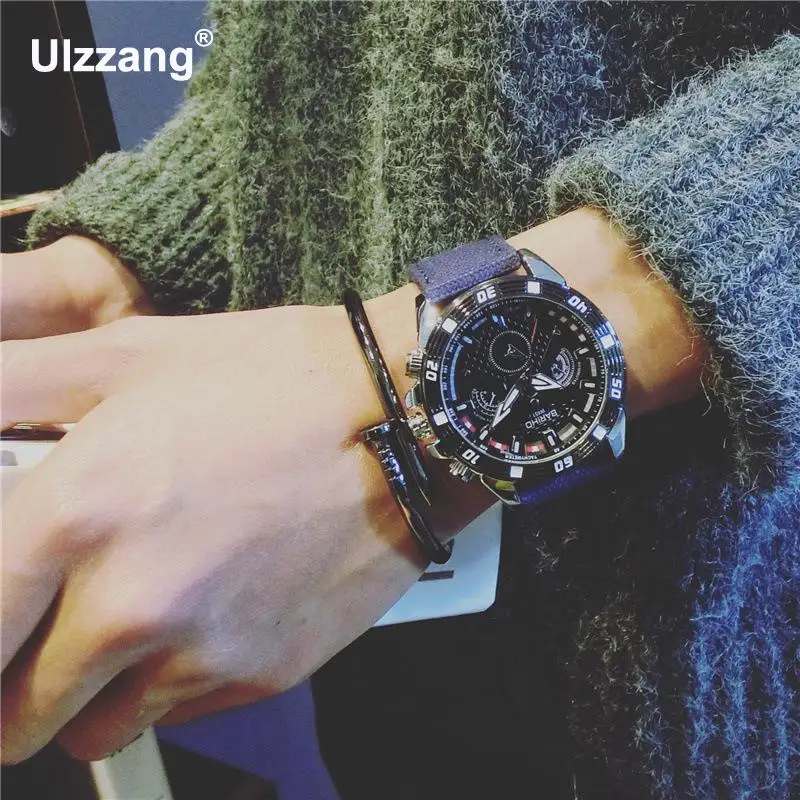 Горячая распродажа Новые модные черные темно-синие Военные Спортивные кварцевые