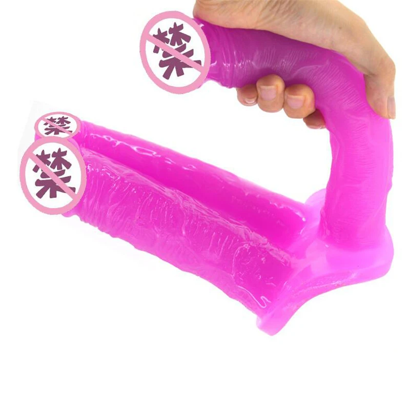 Фаллоимитатор с реалистичной кожей для женщин тремя головками на присоске