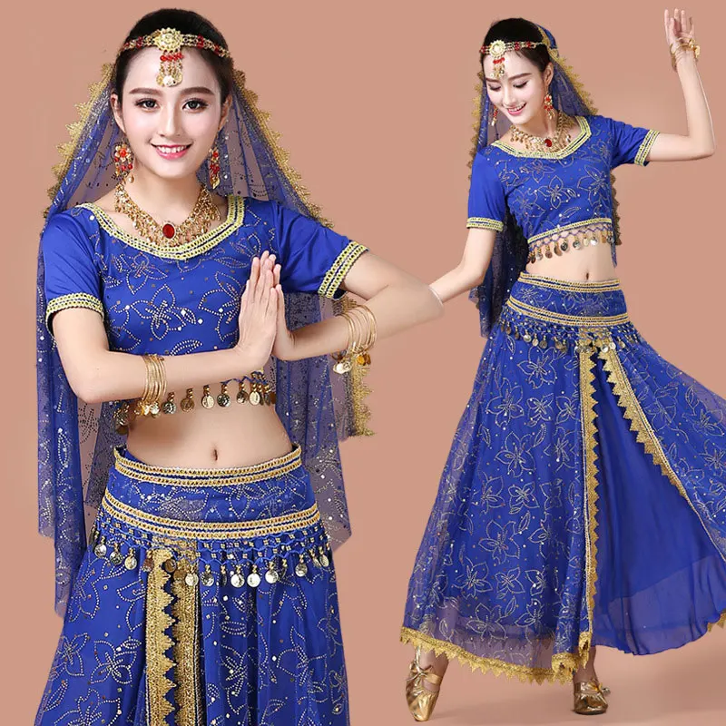2018 Sari Dancewear женский комплект одежды для танца живота индийские танцевальные