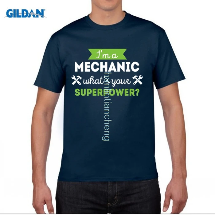 GILDAN DIY стильные мужские футболки s Мужская футболка механика суперсила 100% хлопок