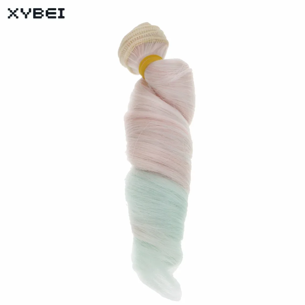 Волнистые волосы для кукол BJD 1 шт. 15 см * 100 разноцветные розовые и синие ручной