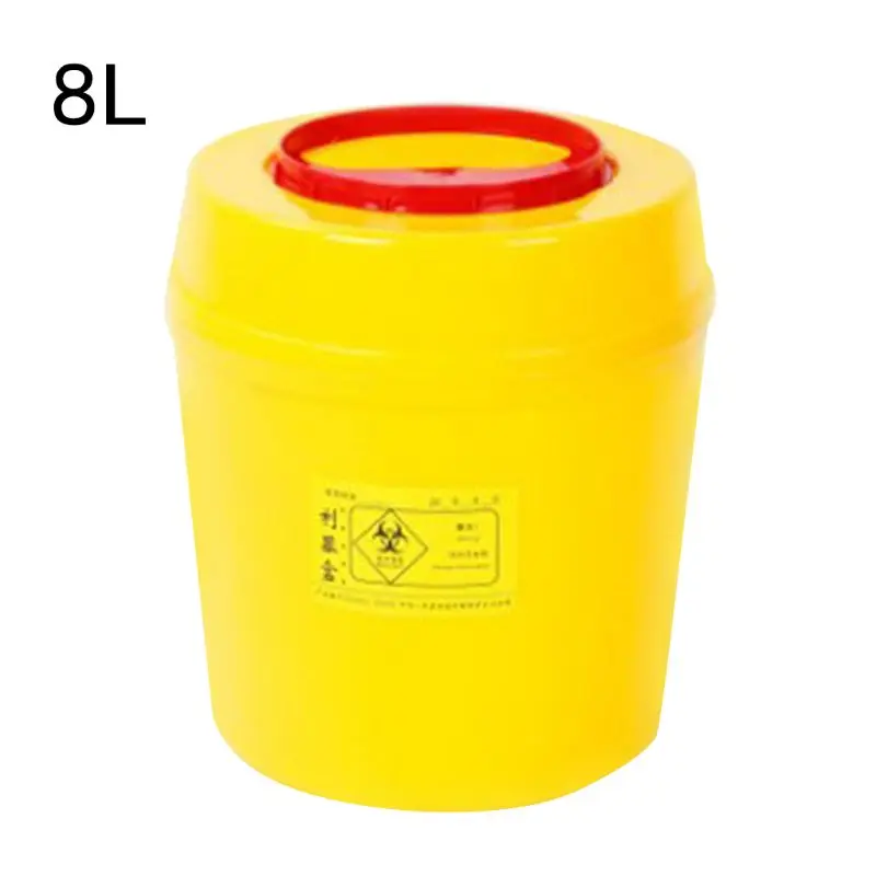 8L Sharps контейнер медицинские иглы Бин Biohazard иглы для пирсинга татуировки удаление коробка для сбора татуировки художника отходов бочка для мусора - Цвет: 8L