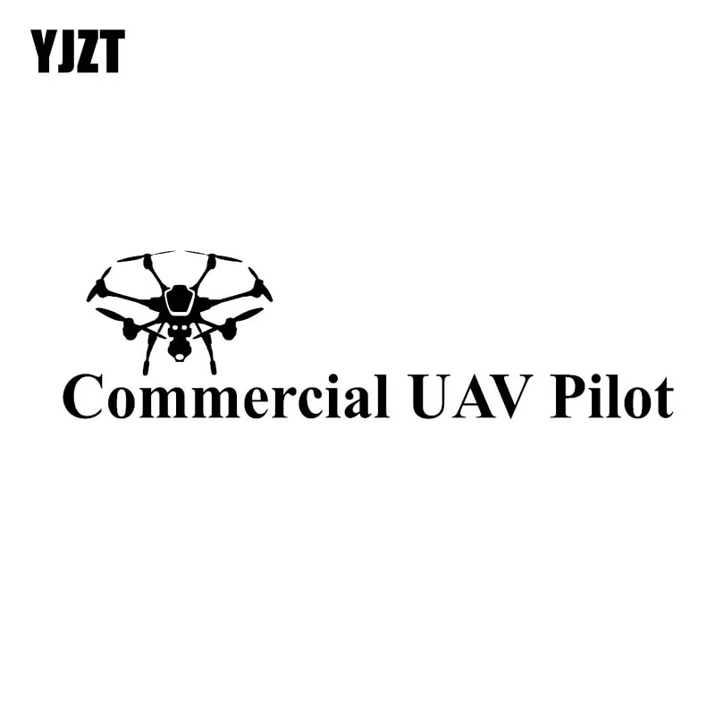 YJZT 15,2 см * 4,2 см Коммерческая Виниловая наклейка для дрона БПЛА-авиатора Автомобильная Наклейка Черная/серебряная цвет